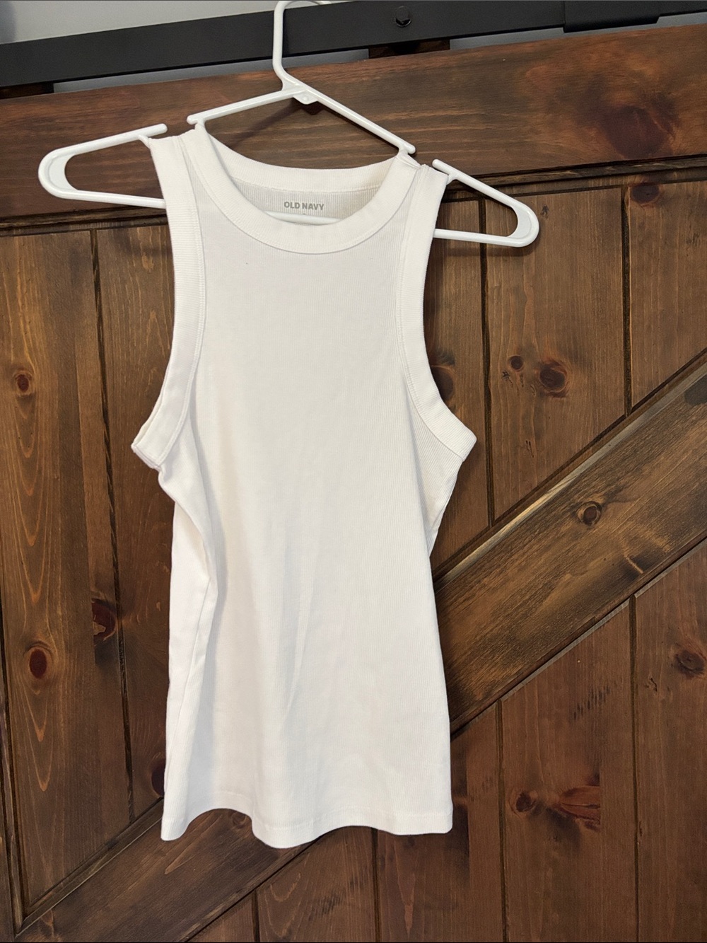 Old Navy White Ribbed Tank Top